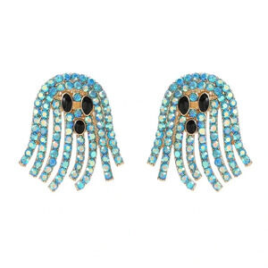 Halloween Ghost Earrings Rhinestone New Year Holiday Party Fashion Fall Winter